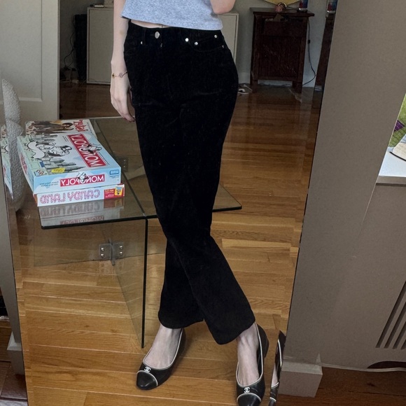 Black bootcut corduroy pants size 0 - Picture 7 of 7